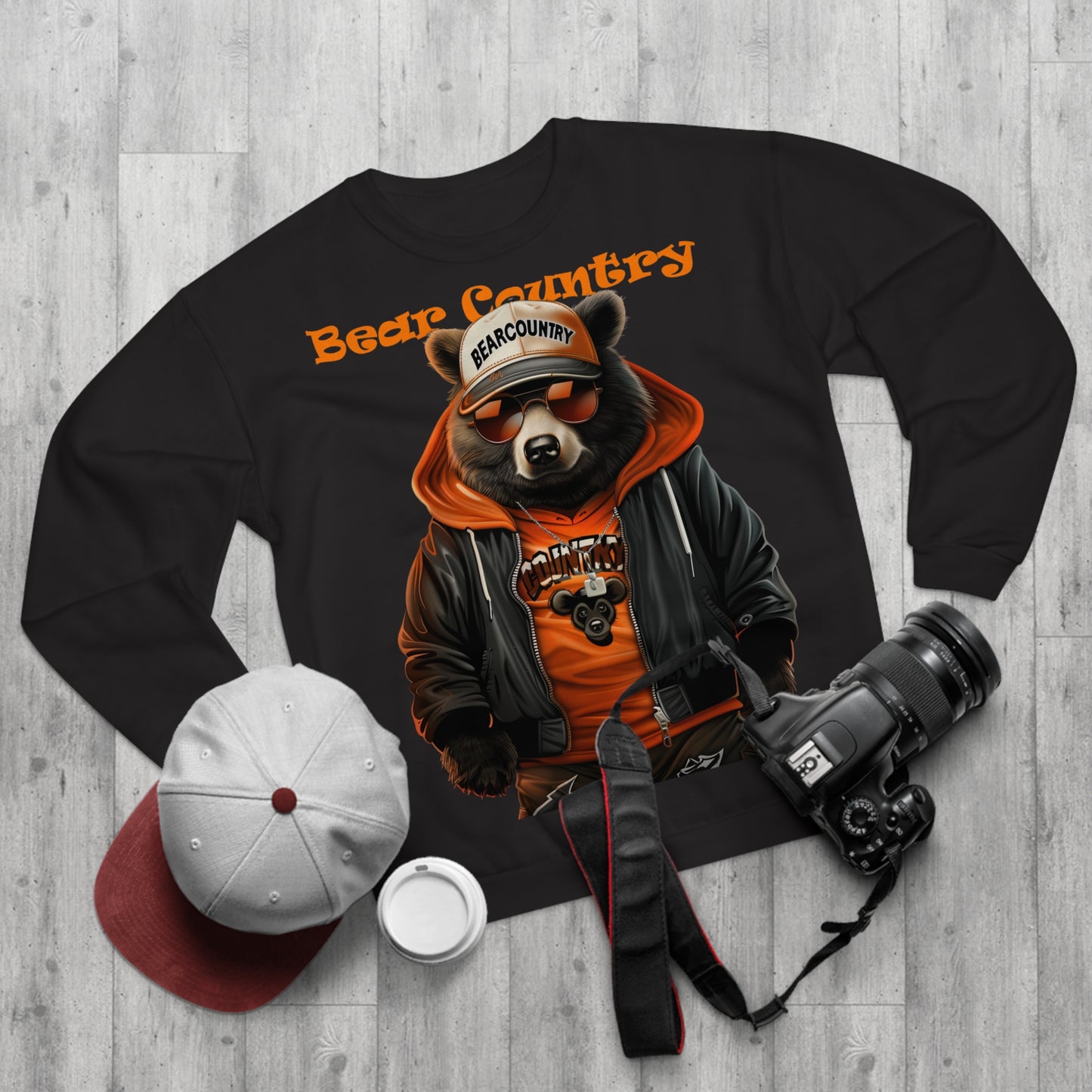 Black & Orange Crew Neck Sweatshirt