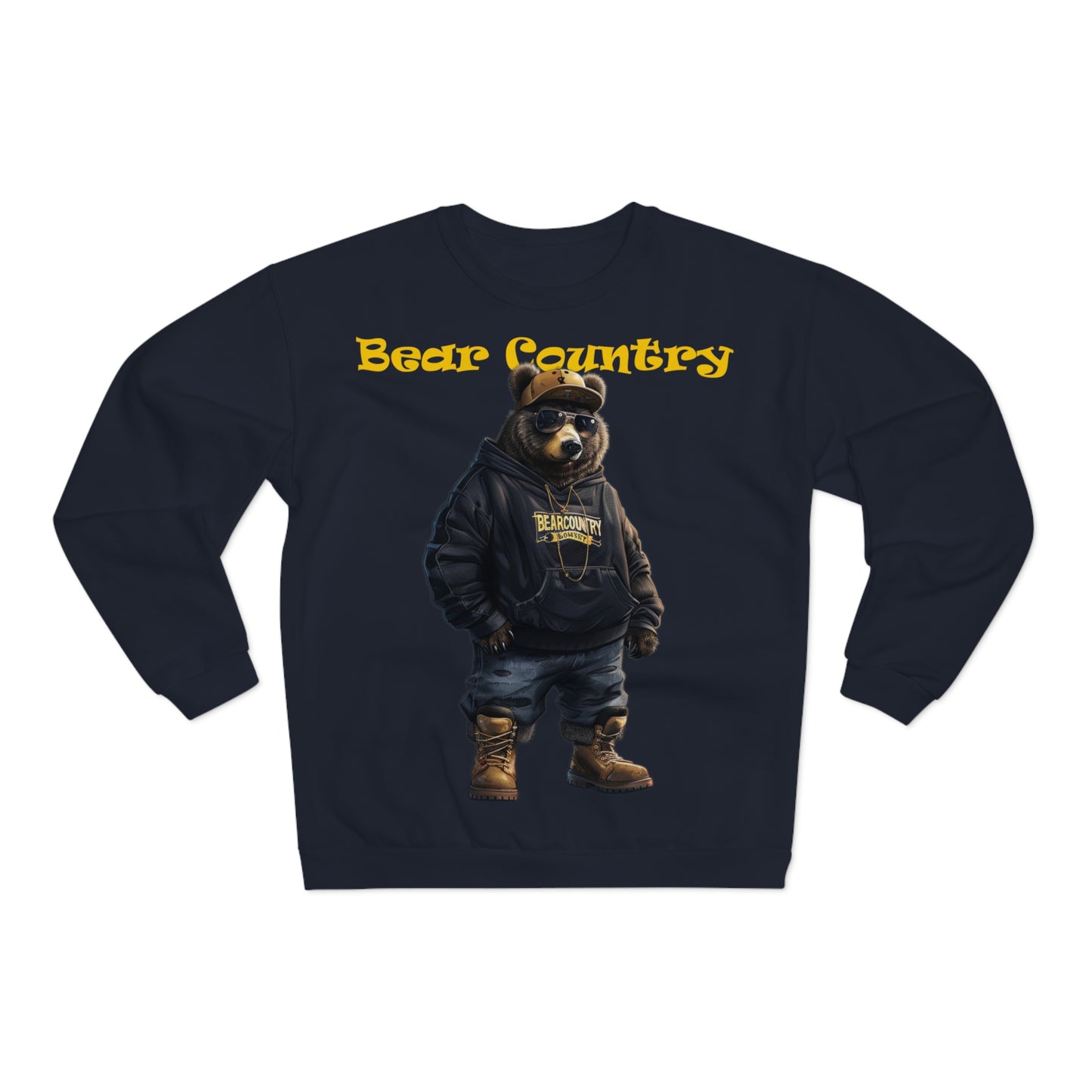 Navy Blue & Yellow Crew Neck Sweatshirt