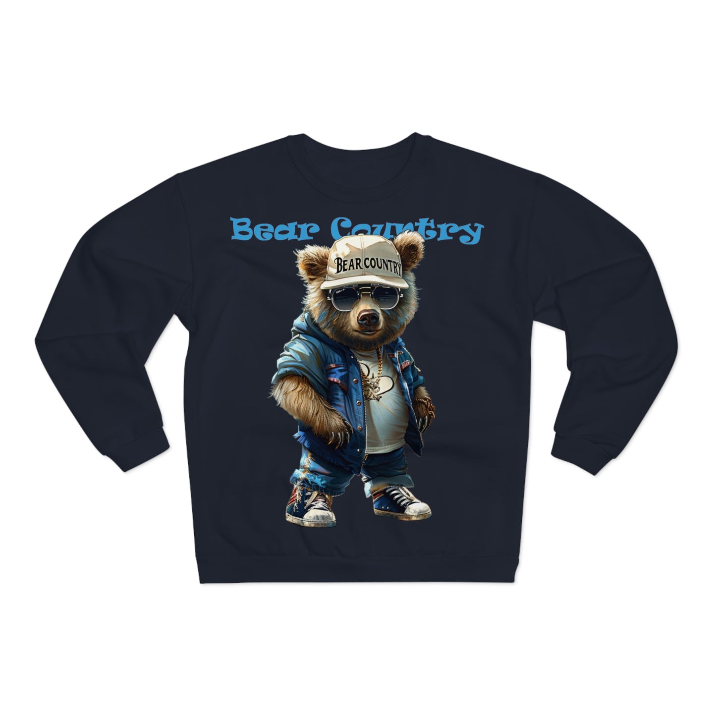 Navy Blue/Baby Blue Crew Neck Sweatshirt