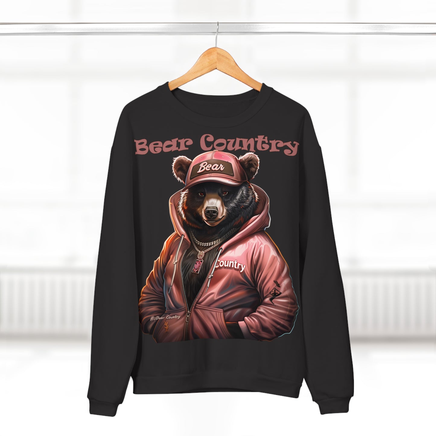 Blk & Pink Crew Neck Sweatshirt