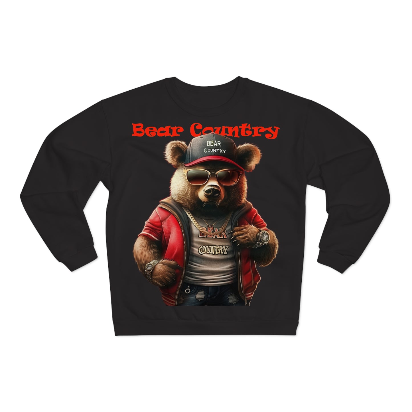 Blk & Red Crew Neck Sweatshirt