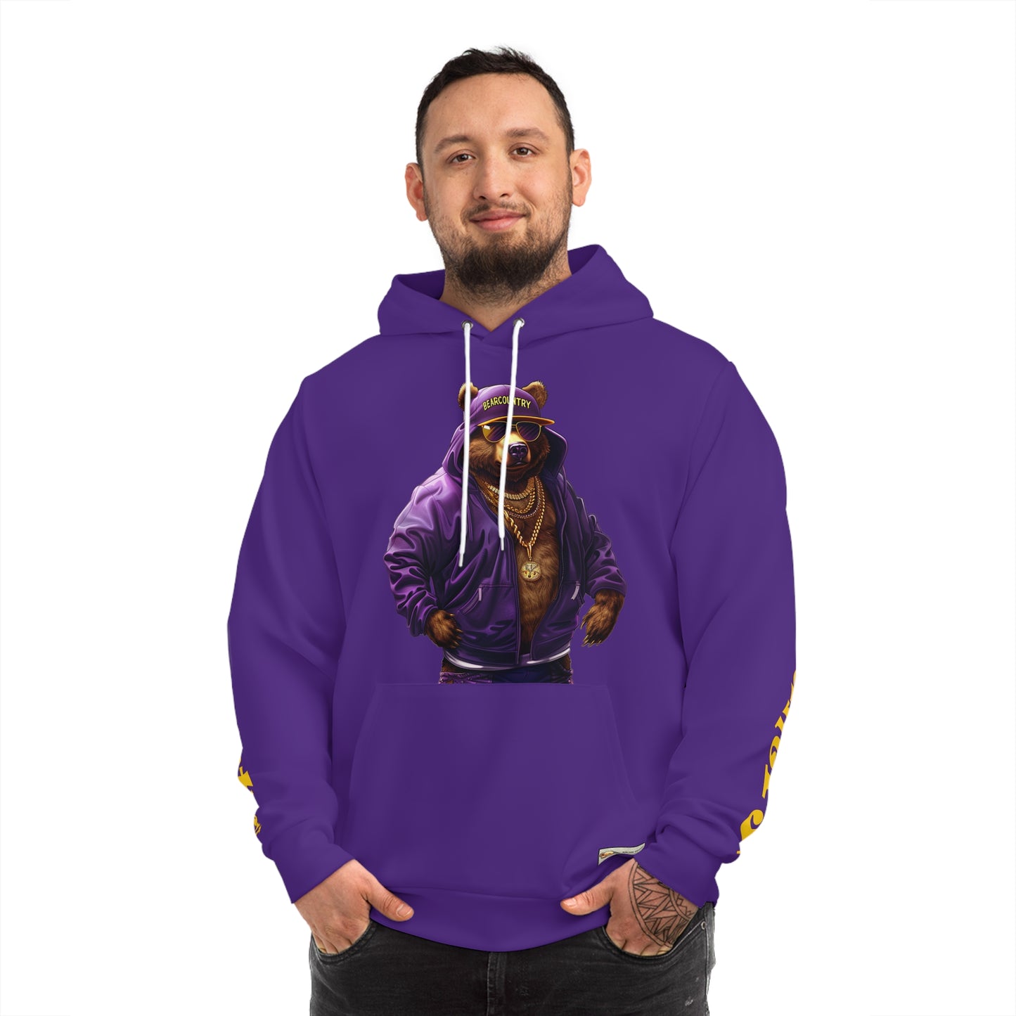 Purple & Gold Bear Hoodie