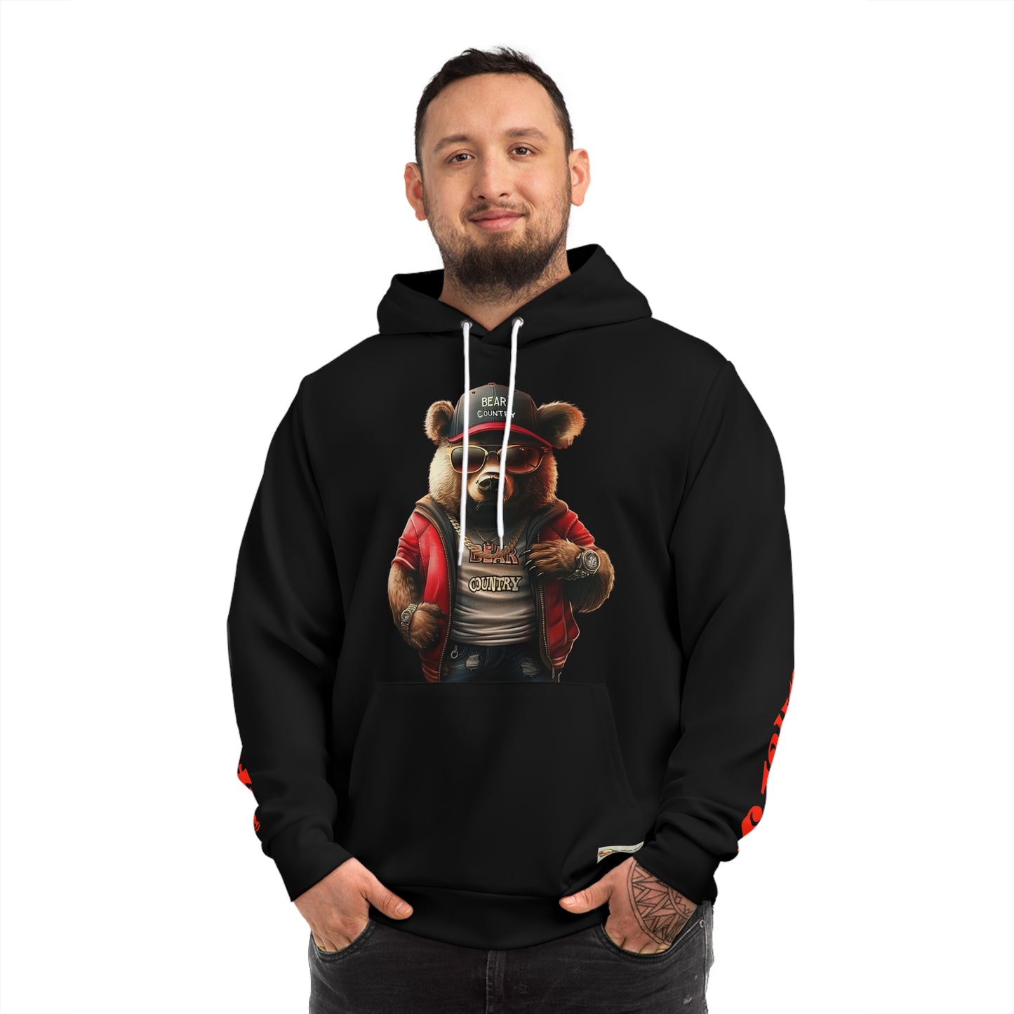 Red & Blk Bear Hoodie