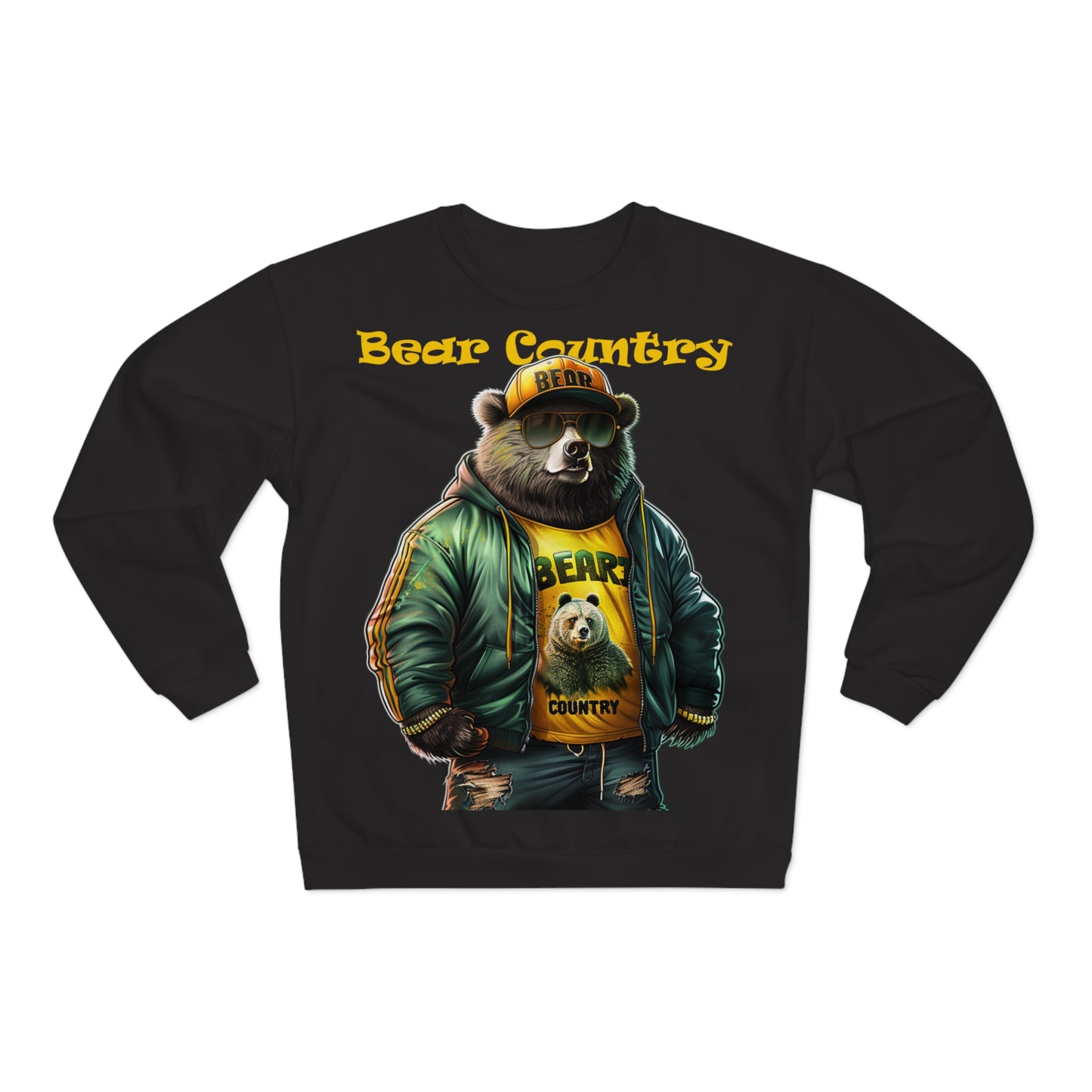 Blk/Gry & Green Crew Neck Sweatshirt